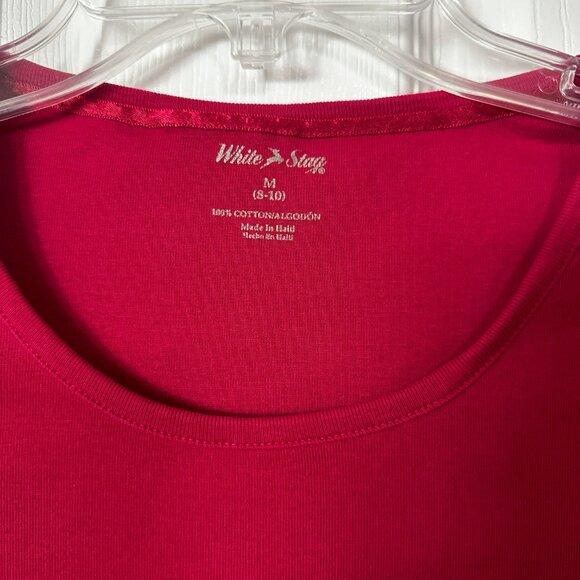 White and Stag Red Summer Top - Picture 4 of 6